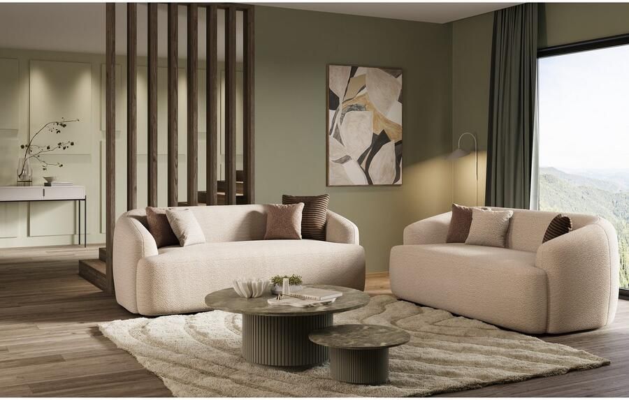 INOSIGN 2-zitsbank Nergal eenpersoonsbank Breedte 217cm organisch design Modern ontwerp eenvoudige uitstraling stijlvolle blikvanger in de woonkamer - Foto 4