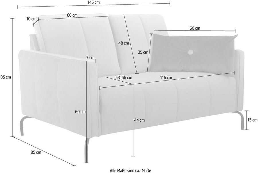 INOSIGN 2-zitsbank Xeen met fijne quilten en biezen