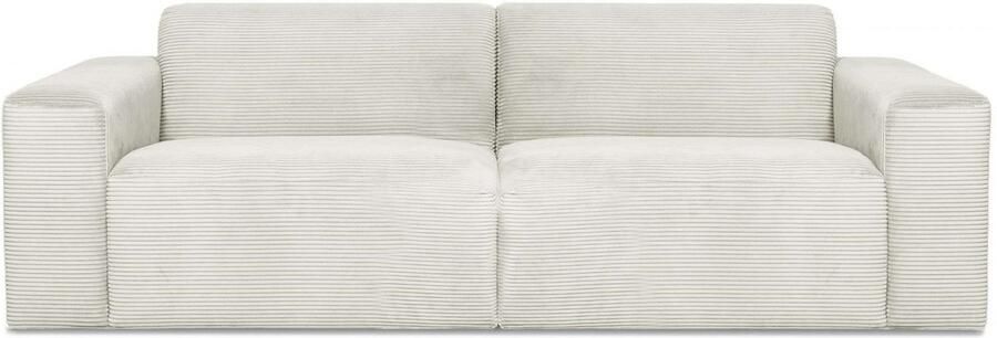 INOSIGN 3-zitsbank Koa 228 cm modulair bankstel in webstof cord Designbank zachte lounge-zitcomfort golfondersteuning tot aan de vloer - Foto 9