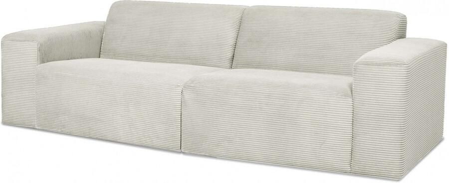 INOSIGN 3-zitsbank Koa 228 cm modulair bankstel in webstof cord Designbank zachte lounge-zitcomfort golfondersteuning tot aan de vloer - Foto 6