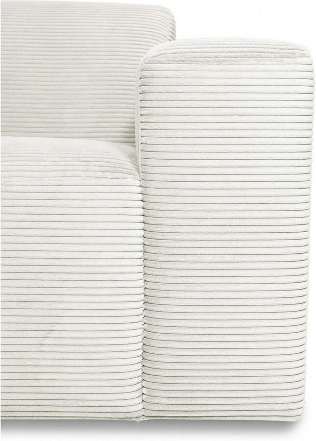 INOSIGN 3-zitsbank Koa 228 cm modulair bankstel in webstof cord Designbank zachte lounge-zitcomfort golfondersteuning tot aan de vloer - Foto 3