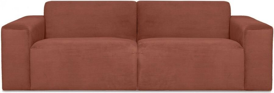 INOSIGN 3-zitsbank Koa 228 cm modulair bankstel in webstof cord Designbank zachte lounge-zitcomfort golfondersteuning tot aan de vloer - Foto 9