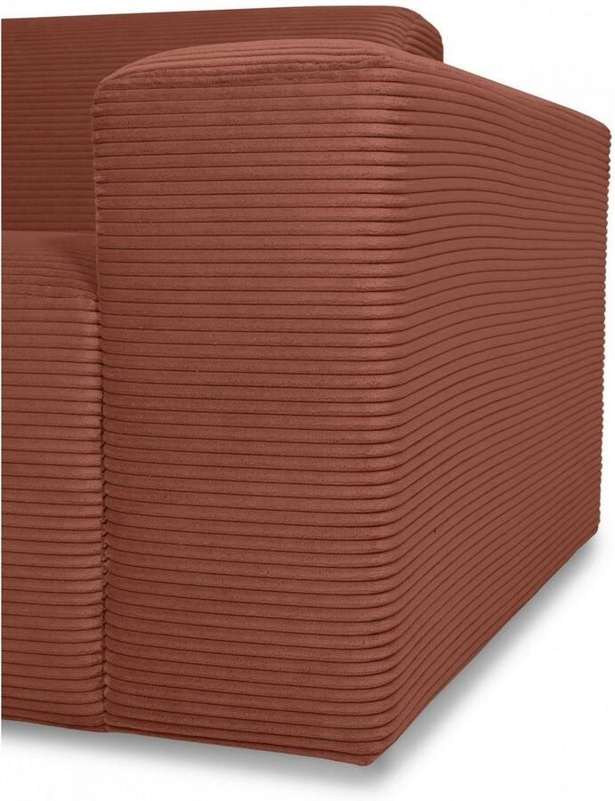 INOSIGN 3-zitsbank Koa 228 cm modulair bankstel in webstof cord Designbank zachte lounge-zitcomfort golfondersteuning tot aan de vloer - Foto 2