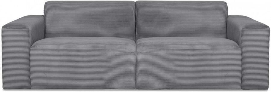 INOSIGN 3-zitsbank Koa 228 cm modulair bankstel in webstof cord Designbank zachte lounge-zitcomfort golfondersteuning tot aan de vloer - Foto 9