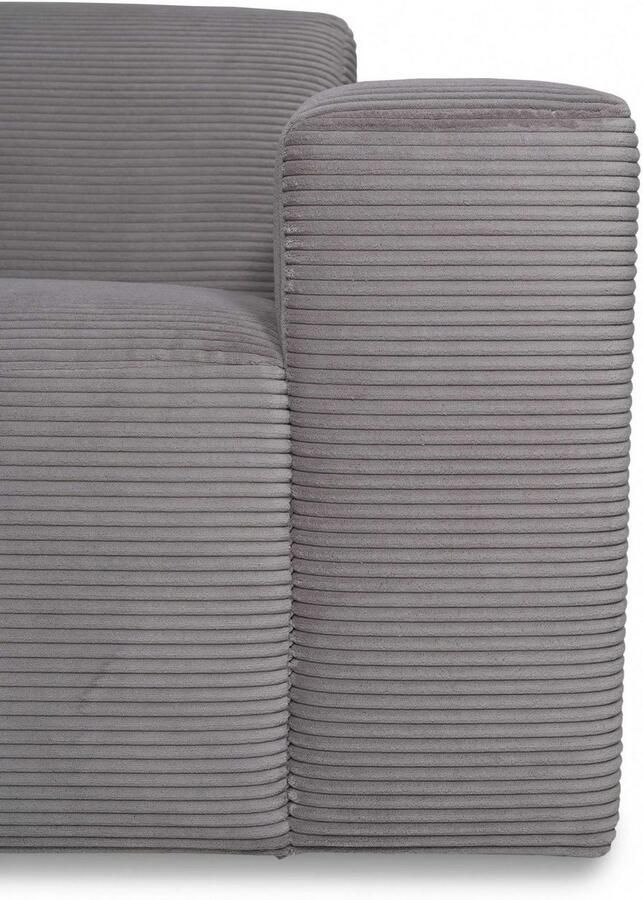 INOSIGN 3-zitsbank Koa 228 cm modulair bankstel in webstof cord Designbank zachte lounge-zitcomfort golfondersteuning tot aan de vloer - Foto 3