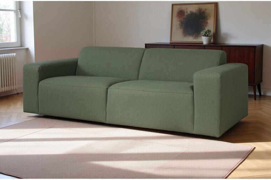 INOSIGN 3-zitsbank Koa 228 cm modulair bankstel in webstof cord Designbank zachte lounge-zitcomfort golfondersteuning tot aan de vloer - Foto 4