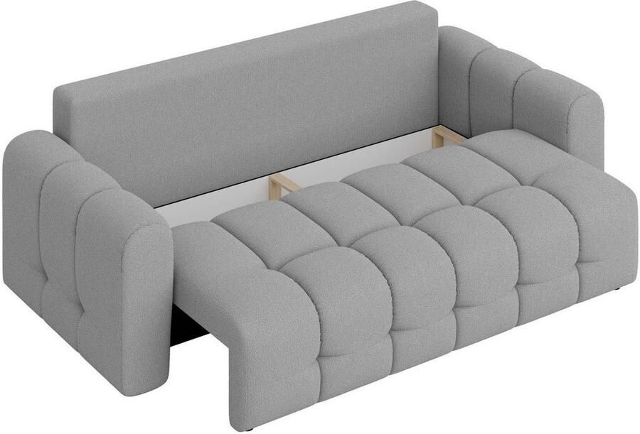 INOSIGN 3-zitsbank Manilla optioneel met bedfunctie B D H 265 117 91 cm met golfondersteuning in verschillende materialen en kleuren