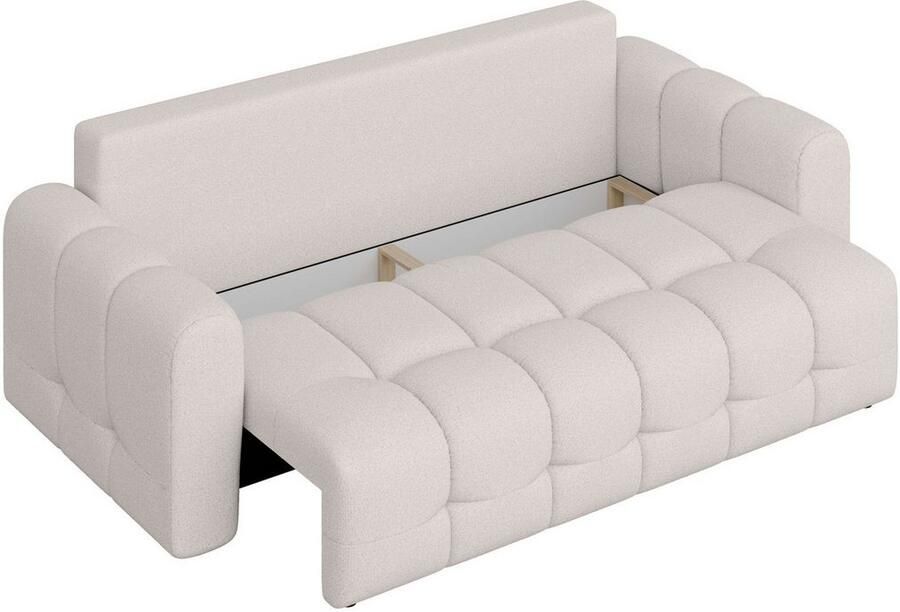 INOSIGN 3-zitsbank Manilla optioneel met bedfunctie B D H 265 117 91 cm met golfondersteuning in verschillende materialen en kleuren