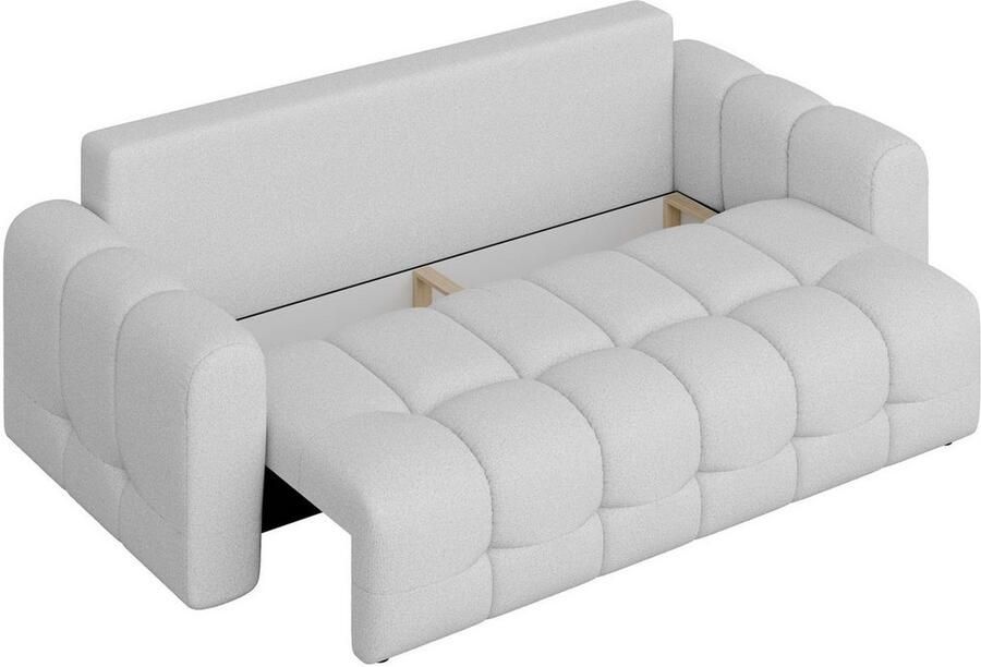 INOSIGN 3-zitsbank Manilla optioneel met bedfunctie B D H 265 117 91 cm met golfondersteuning in verschillende materialen en kleuren