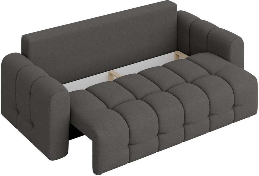 INOSIGN 3-zitsbank Manilla optioneel met bedfunctie B D H 265 117 91 cm met golfondersteuning in verschillende materialen en kleuren