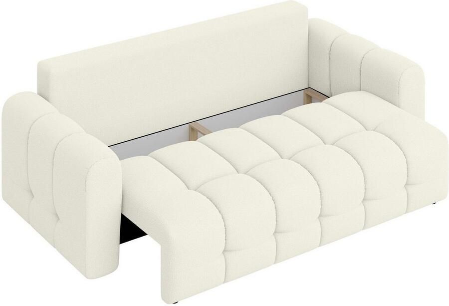 INOSIGN 3-zitsbank Manilla optioneel met bedfunctie B D H 265 117 91 cm met golfondersteuning in verschillende materialen en kleuren