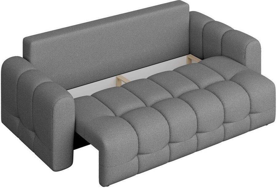 INOSIGN 3-zitsbank Manilla optioneel met bedfunctie B D H 265 117 91 cm met golfondersteuning in verschillende materialen en kleuren