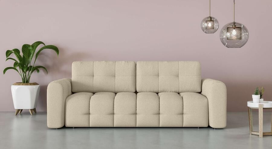 INOSIGN 3-zitsbank Manilla optioneel met bedfunctie B D H 265 117 91 cm met golfondersteuning in verschillende materialen en kleuren - Foto 7