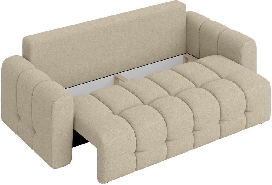 INOSIGN 3-zitsbank Manilla optioneel met bedfunctie B D H 265 117 91 cm met golfondersteuning in verschillende materialen en kleuren