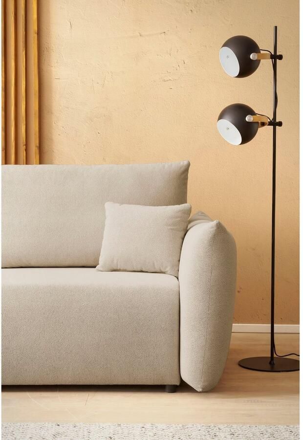 INOSIGN 3-zitsbank MAVAS slaapbank met bedlade ca. 240 108 cm (ligoppervlak 212 145 cm) ribfluweel chenille structuur - Foto 3