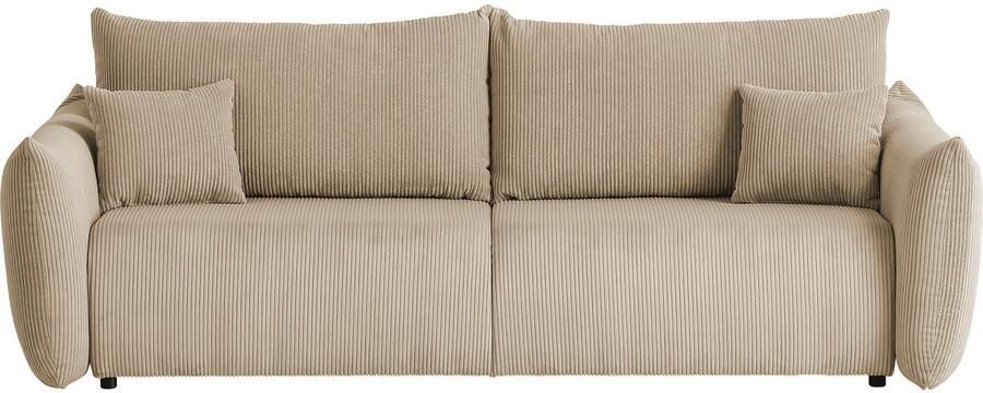 Home affaire 3-zitsbank MAVAS slaapbank met bedlade ca. 240 108 cm (ligoppervlak 212 145 cm) ribfluweel chenille structuur - Foto 13