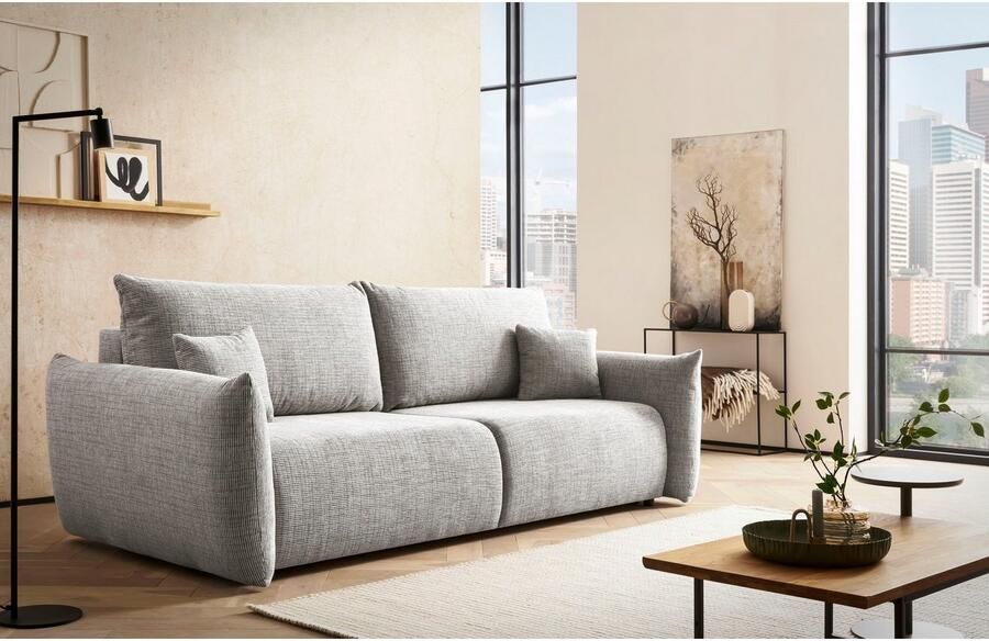 Home affaire 3-zitsbank MAVAS slaapbank met bedlade ca. 240 108 cm (ligoppervlak 212 145 cm) ribfluweel chenille structuur - Foto 8