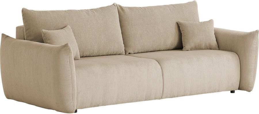 Home affaire 3-zitsbank MAVAS slaapbank met bedlade ca. 240 108 cm (ligoppervlak 212 145 cm) ribfluweel chenille structuur - Foto 11