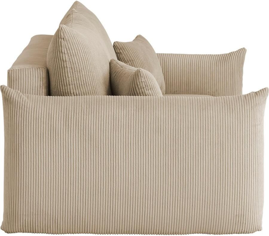 Home affaire 3-zitsbank MAVAS slaapbank met bedlade ca. 240 108 cm (ligoppervlak 212 145 cm) ribfluweel chenille structuur - Foto 2