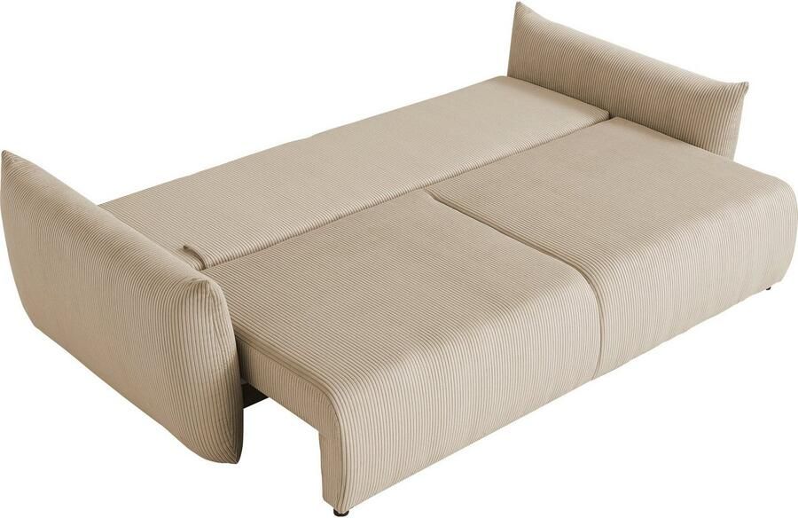 Home affaire 3-zitsbank MAVAS slaapbank met bedlade ca. 240 108 cm (ligoppervlak 212 145 cm) ribfluweel chenille structuur - Foto 9