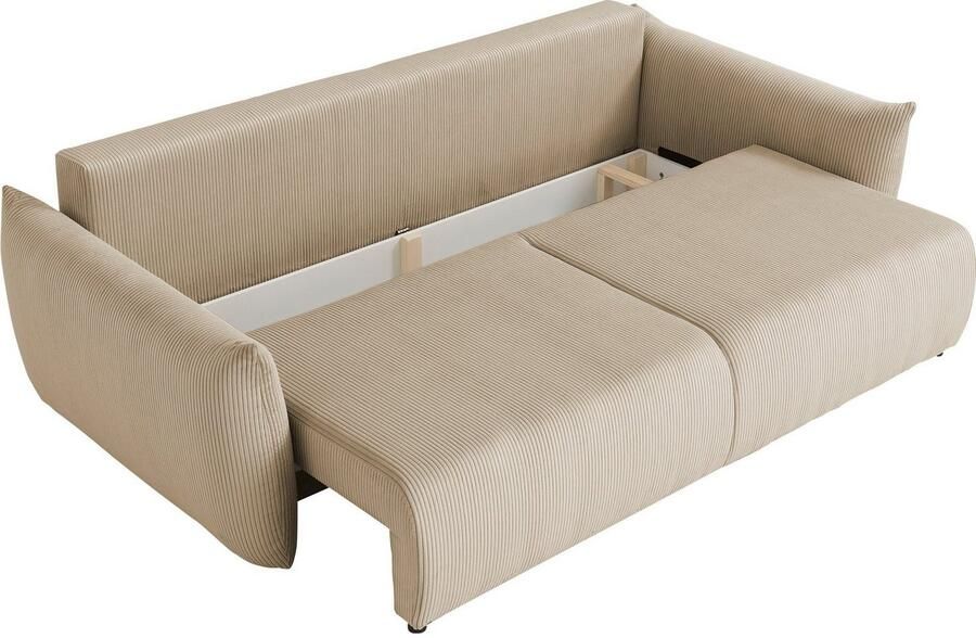 Home affaire 3-zitsbank MAVAS slaapbank met bedlade ca. 240 108 cm (ligoppervlak 212 145 cm) ribfluweel chenille structuur - Foto 8