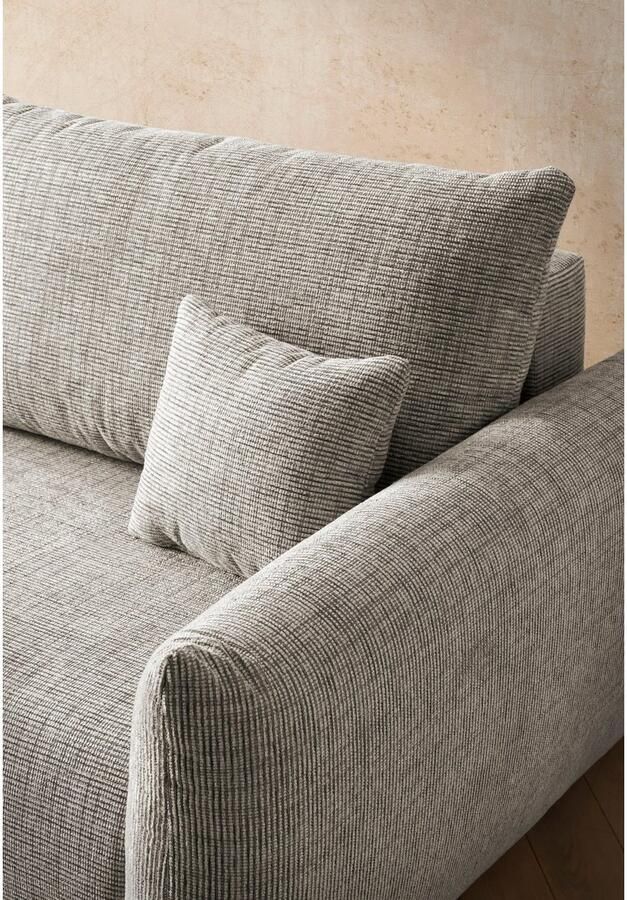 INOSIGN 3-zitsbank MAVAS slaapbank met bedlade ca. 240 108 cm (ligoppervlak 212 145 cm) ribfluweel chenille structuur - Foto 3