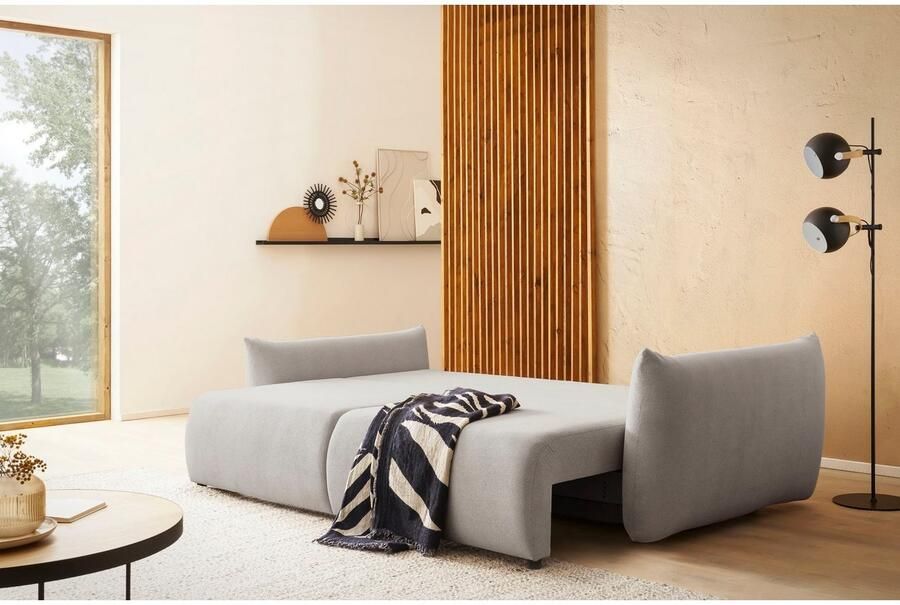 Home affaire 3-zitsbank MAVAS slaapbank met bedlade ca. 240 108 cm (ligoppervlak 212 145 cm) ribfluweel chenille structuur - Foto 6