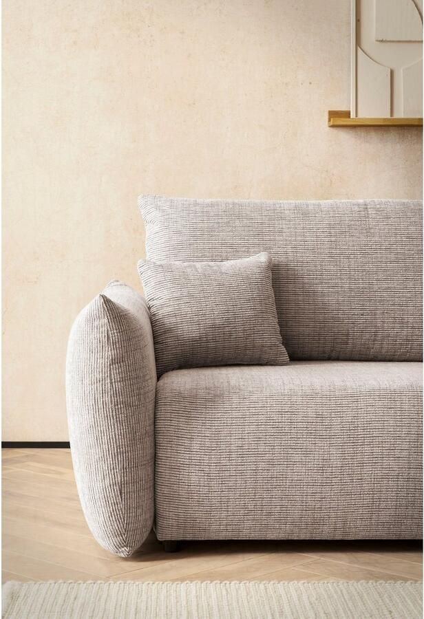 INOSIGN 3-zitsbank MAVAS slaapbank met bedlade ca. 240 108 cm (ligoppervlak 212 145 cm) ribfluweel chenille structuur - Foto 4