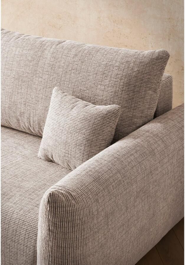 INOSIGN 3-zitsbank MAVAS slaapbank met bedlade ca. 240 108 cm (ligoppervlak 212 145 cm) ribfluweel chenille structuur - Foto 3