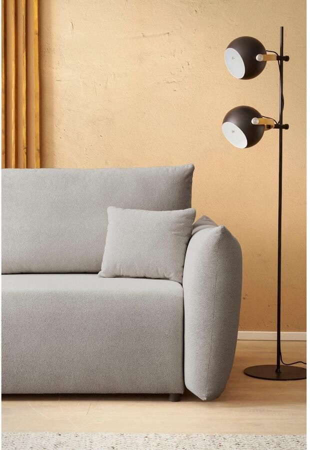 INOSIGN 3-zitsbank MAVAS slaapbank met bedlade ca. 240 108 cm (ligoppervlak 212 145 cm) ribfluweel chenille structuur - Foto 3