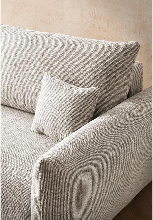 INOSIGN 3-zitsbank MAVAS slaapbank met bedlade ca. 240 108 cm (ligoppervlak 212 145 cm) ribfluweel chenille structuur - Foto 3