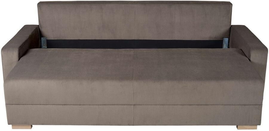 INOSIGN 3-zitsbank SHERIDIAN slaapbank met bedlade in fijncord en velvet met golvende ondervering moderne bekleding b h d 225 94 80