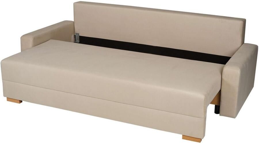 INOSIGN 3-zitsbank SHERIDIAN slaapbank met bedlade in fijncord en velvet met golvende ondervering moderne bekleding b h d 225 94 80 - Foto 3