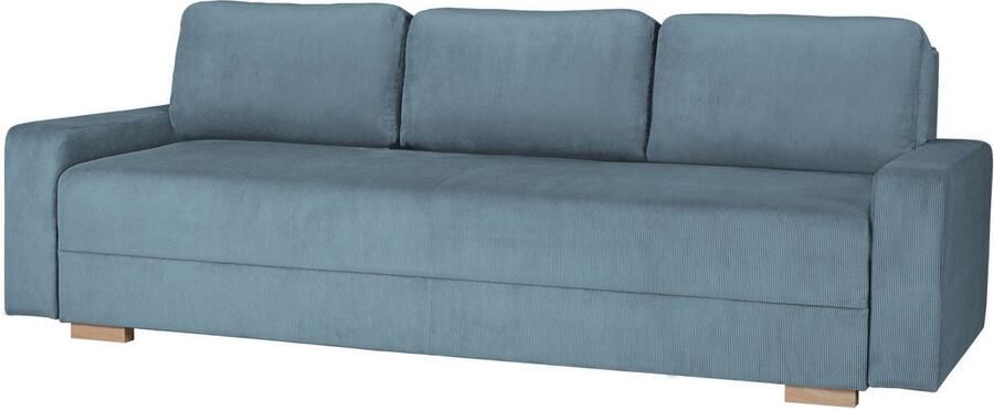 INOSIGN 3-zitsbank SHERIDIAN slaapbank met bedlade in fijncord en velvet met golvende ondervering moderne bekleding b h d 225 94 80 - Foto 3