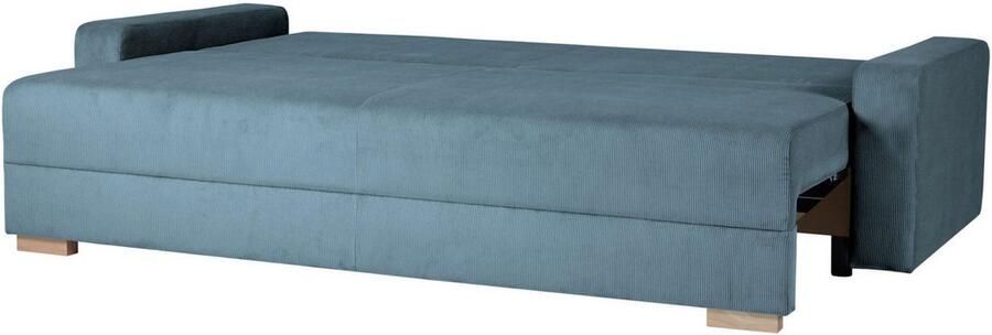 INOSIGN 3-zitsbank SHERIDIAN slaapbank met bedlade in fijncord en velvet met golvende ondervering moderne bekleding b h d 225 94 80 - Foto 6