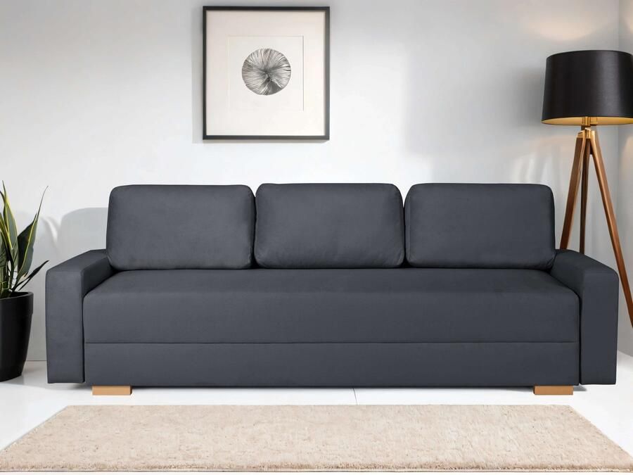 INOSIGN 3-zitsbank SHERIDIAN slaapbank met bedlade in fijncord en velvet met golvende ondervering moderne bekleding b h d 225 94 80 - Foto 8