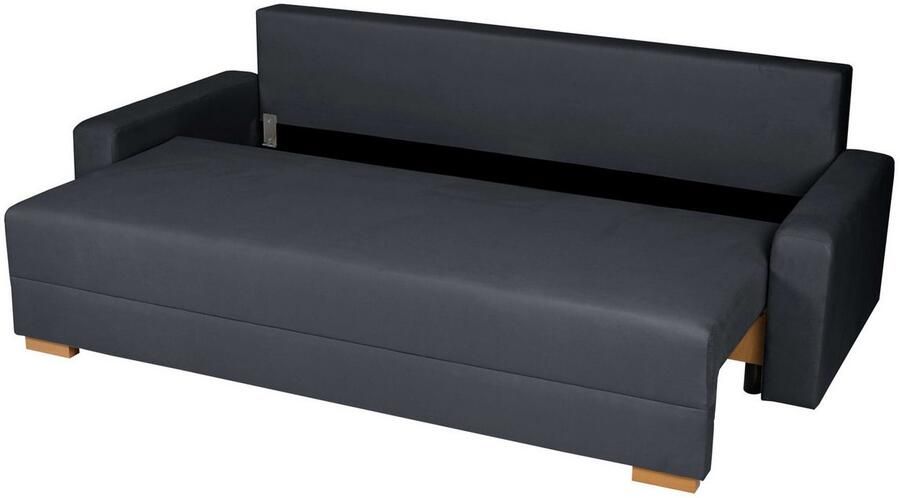 INOSIGN 3-zitsbank SHERIDIAN slaapbank met bedlade in fijncord en velvet met golvende ondervering moderne bekleding b h d 225 94 80 - Foto 3