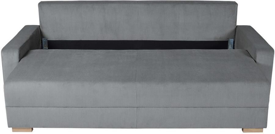 INOSIGN 3-zitsbank SHERIDIAN slaapbank met bedlade in fijncord en velvet met golvende ondervering moderne bekleding b h d 225 94 80 - Foto 2