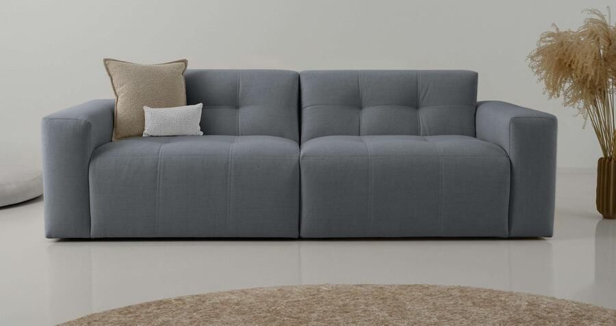 INOSIGN 3-zitsbank Tapley Breedte 220 cm fijne structuur met knoopstiksel vloerhoog - Foto 2