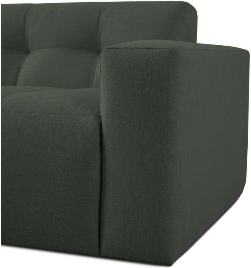 INOSIGN 3-zitsbank Tapley Breedte 220 cm fijne structuur met knoopstiksel vloerhoog