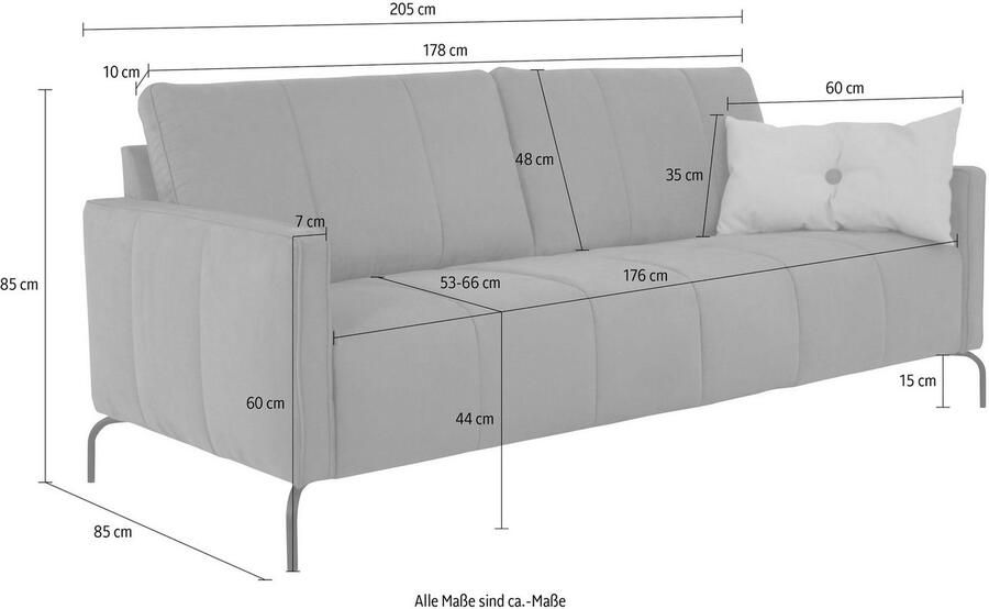 INOSIGN 3-zitsbank Xeen met fijne quilten en biezen - Foto 3