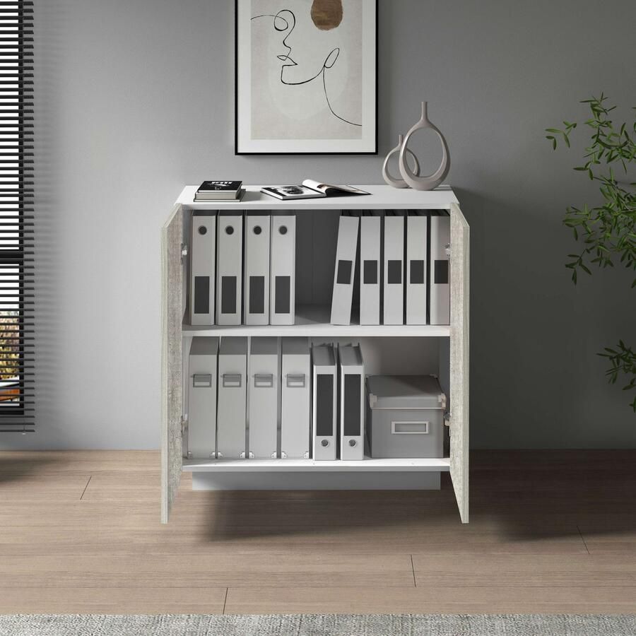 INOSIGN Archiefkast Coro Multifunctionele kast Bureaukast met 2 deuren & verstelbare legplanken hoogte 86 of 166 cm made in italy - Foto 4