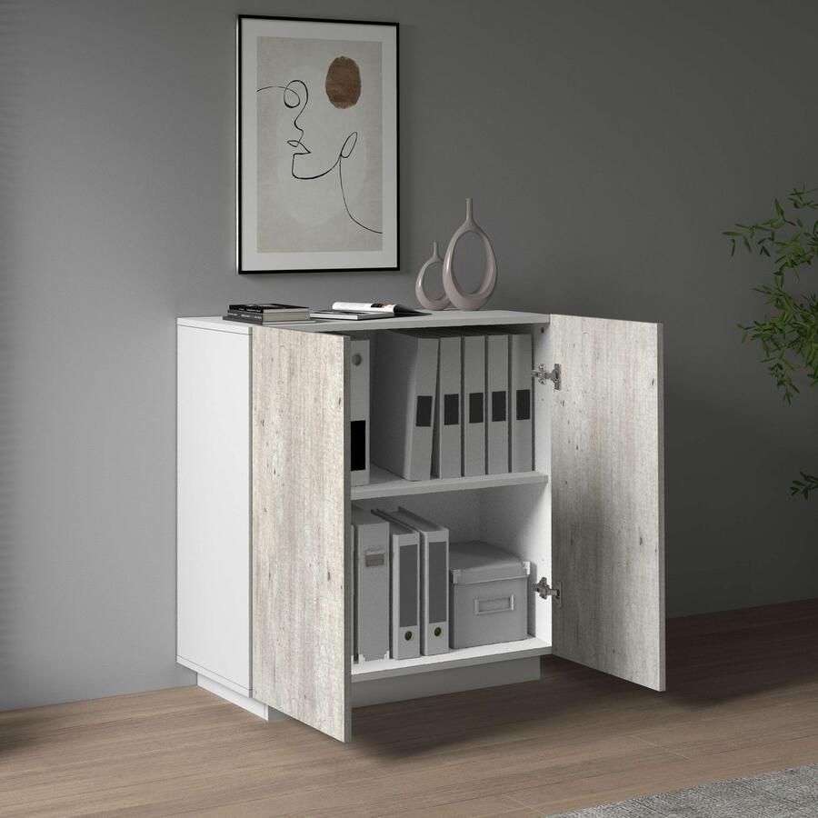 INOSIGN Archiefkast Coro Multifunctionele kast Bureaukast met 2 deuren & verstelbare legplanken hoogte 86 of 166 cm made in italy - Foto 5