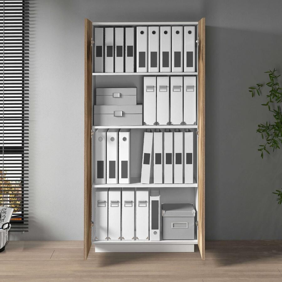 INOSIGN Archiefkast Coro Multifunctionele kast Bureaukast met 2 deuren & verstelbare legplanken hoogte 86 of 166 cm made in italy - Foto 3