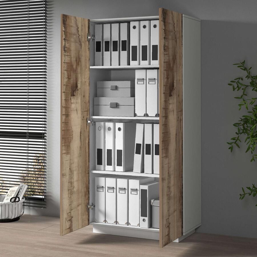 INOSIGN Archiefkast Coro Multifunctionele kast Bureaukast met 2 deuren & verstelbare legplanken hoogte 86 of 166 cm made in italy - Foto 4