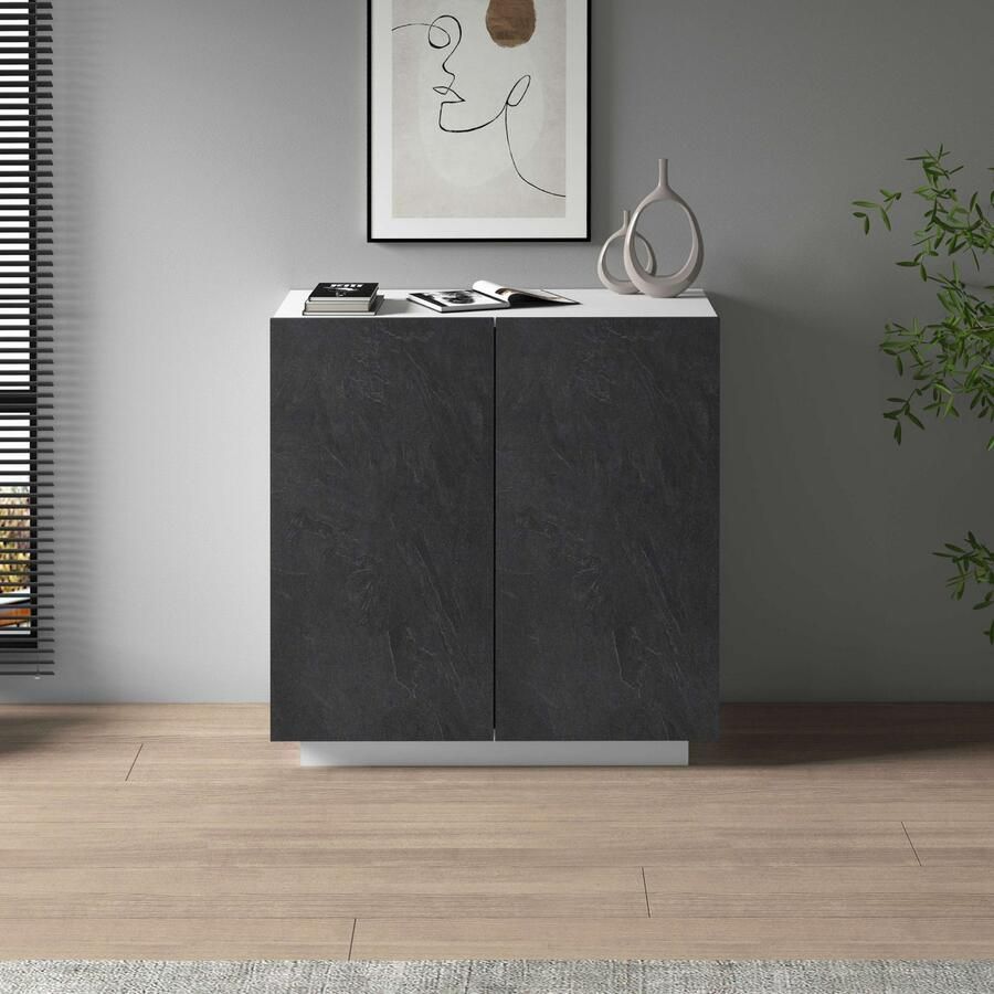 INOSIGN Archiefkast Coro Multifunctionele kast Bureaukast met 2 deuren & verstelbare legplanken hoogte 86 of 166 cm made in italy