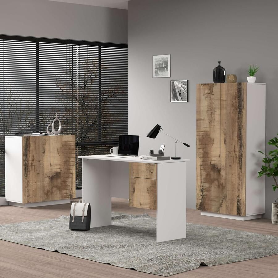 INOSIGN Bureau Coro kleine computertisch bureautafel met 1 deur & 1 lade breedte 110 cm made in italy - Foto 6