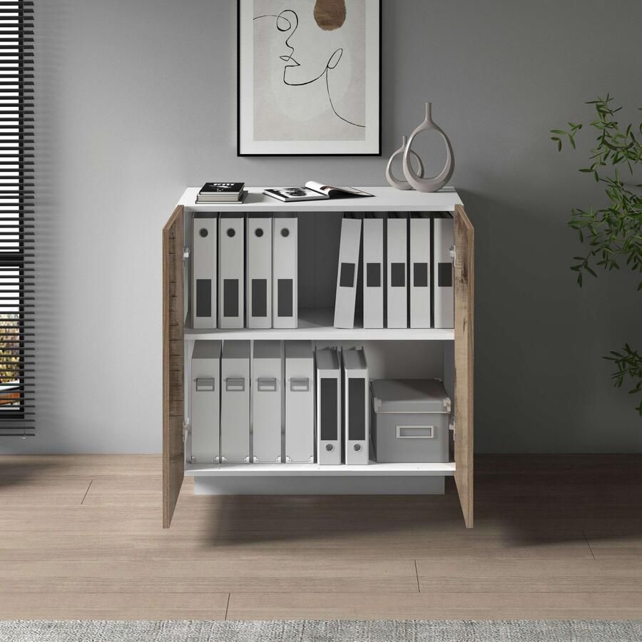 INOSIGN Archiefkast Coro Multifunctionele kast Bureaukast met 2 deuren & verstelbare legplanken hoogte 86 of 166 cm made in italy - Foto 4