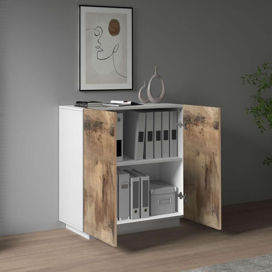 INOSIGN Archiefkast Coro Multifunctionele kast Bureaukast met 2 deuren & verstelbare legplanken hoogte 86 of 166 cm made in italy - Foto 5
