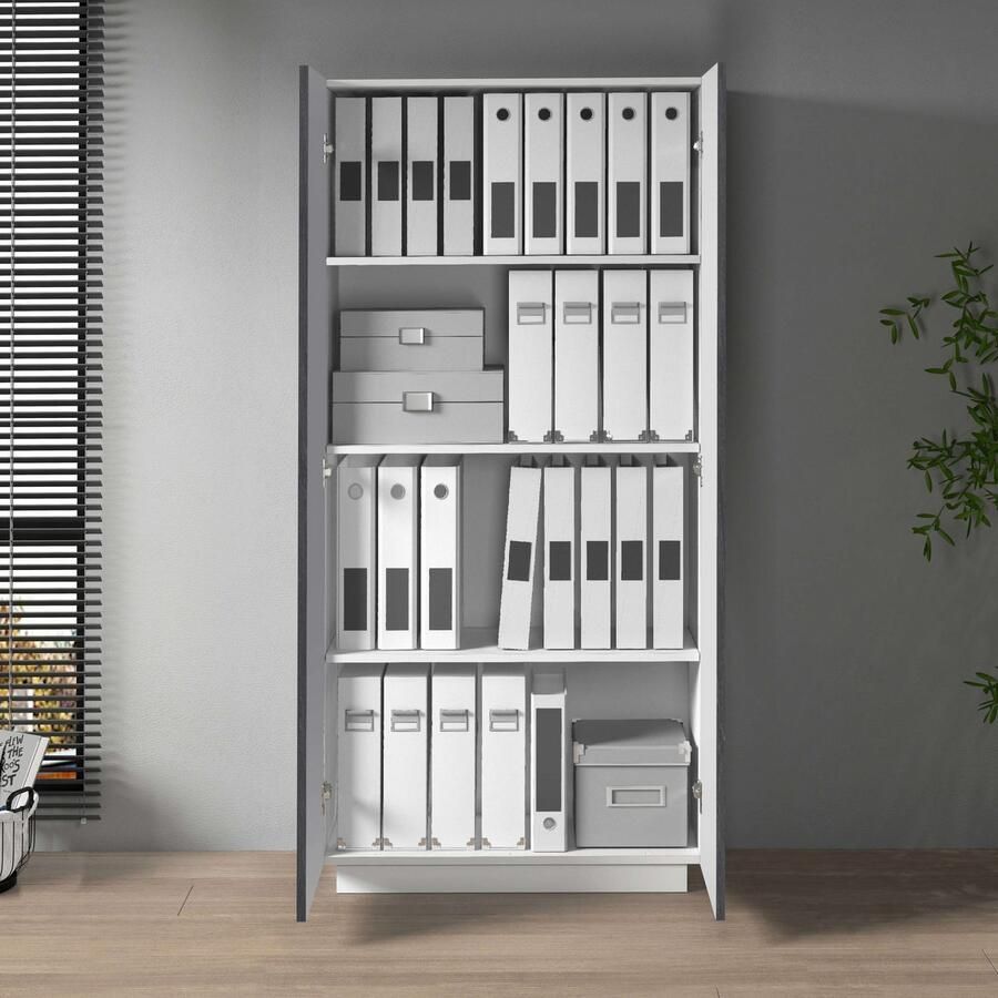 INOSIGN Archiefkast Coro Multifunctionele kast Bureaukast met 2 deuren & verstelbare legplanken hoogte 86 of 166 cm made in italy - Foto 4
